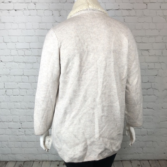1X 2X Style & Co Natural Heather Sherpa Cardigan - Picture 4 of 7